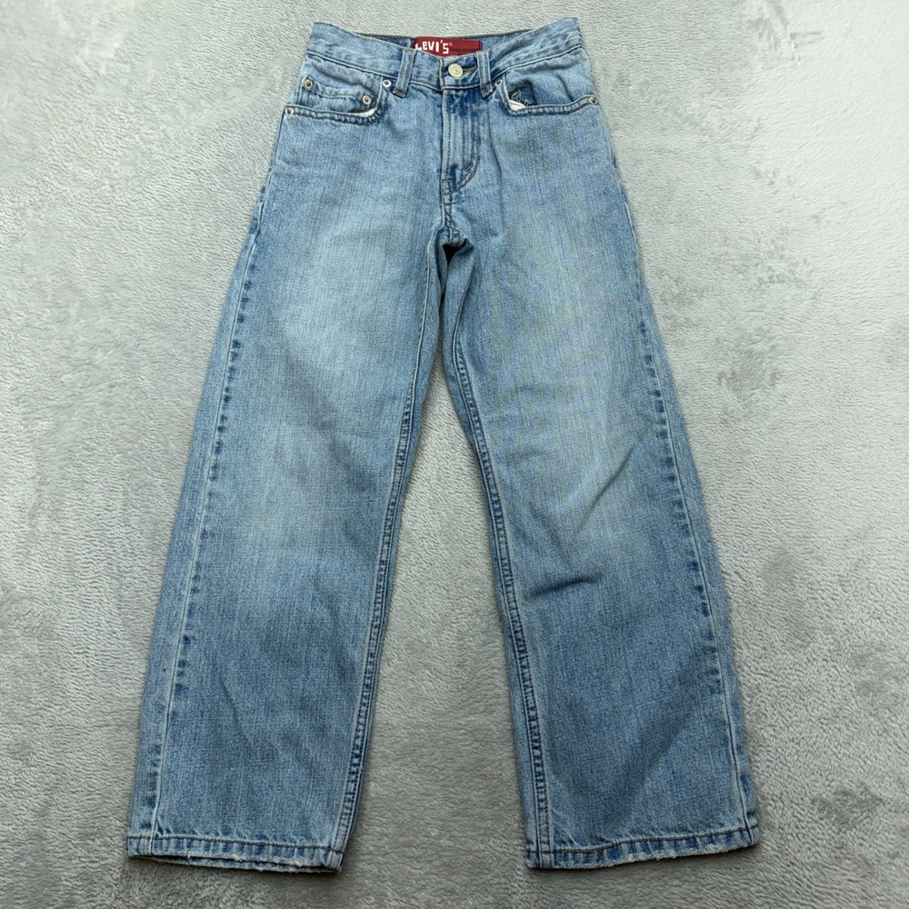 Levis Jeans Boys 10 Slim Light Blue 569 Loose Straight Denim Relaxed Fit